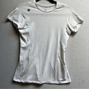 Descente Women's White Athletic Short Sleeve Top Sz S
